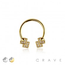 316L SURGICAL STEEL CZ ARROW HORSESHOE/SEPTUM